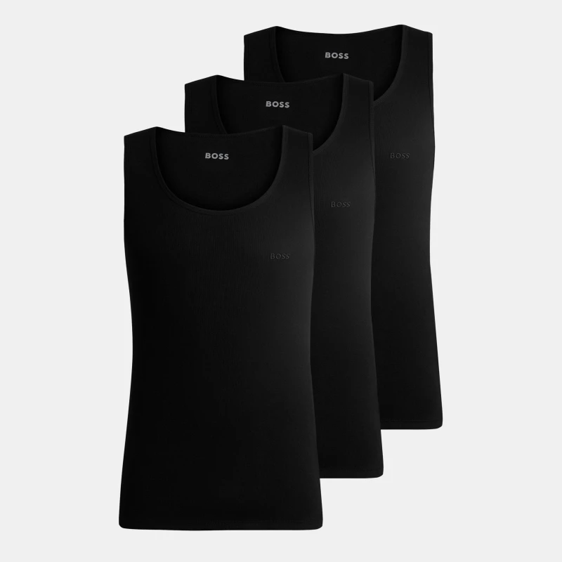 Image of Boss Boss Tanktop3p Ribclassic 10271762 - Black S