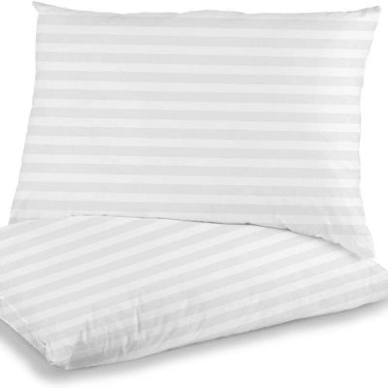 Image of Ezysleep Ezysleep Satin Stripe Luxury Pillows in White Size: Double White Double Unisex 5034567875196