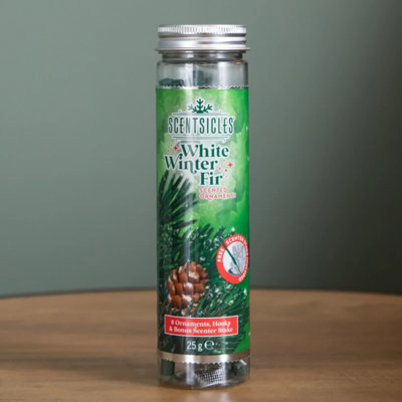 Image of Samuel Alexander 25G White Winter Fir Scented Christmas Scentsicles With 6 Hanging Hooks