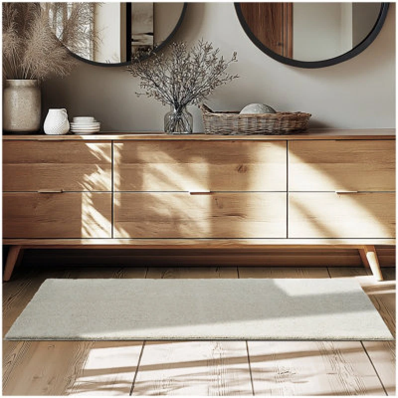 Image of Tectake Rug Zonelle - Short Pile And Ultra-Soft, Rectangular Or Round 80 X 150 Cm - Sand