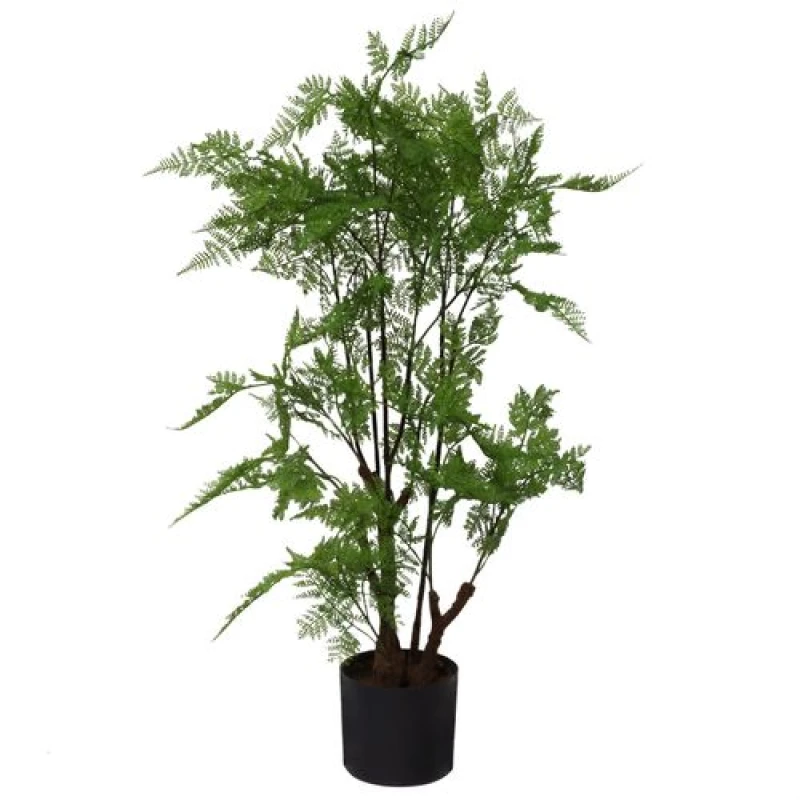 Image of Leaf Artificial Fern Tree Plant Natural Moss 90cm 3ft Leaf Trees Realistic Plant Botanik Green
