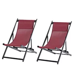 Image of Outsunny Folding Chair 84B-342V70WR Aluminum, Textilene Wine Red
