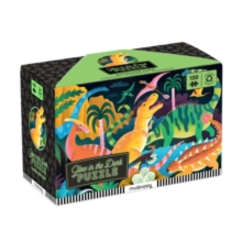 Image of Dinosaur Park 100 Piece Glow in the Dark Puzzle Jigsaw
