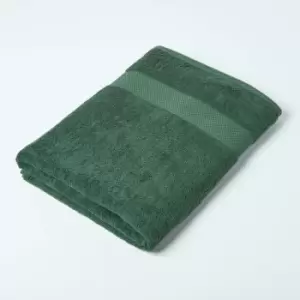 Image of HOMESCAPES Turkish Cotton Jumbo Towel, Dark Green - Dark Green
