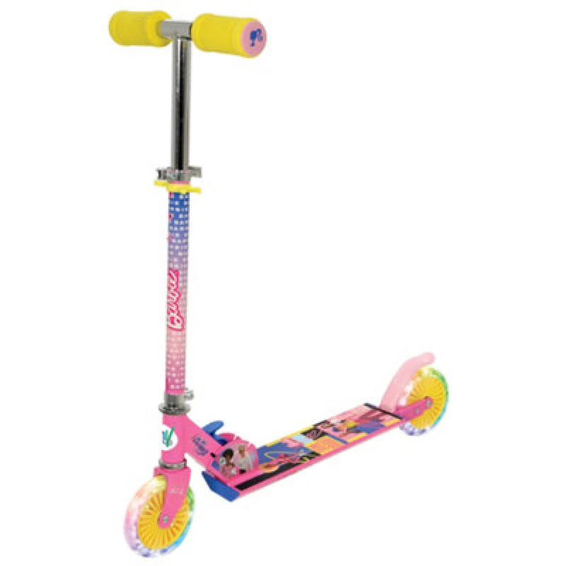 Image of MV Sports Barbie Official Kids Inline Scooter + Light Up Wheels Age 5+ Girls Boys Folding