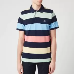 Image of GANT Mens Barstripe Pique Rugger Polo Shirt - Multi - M