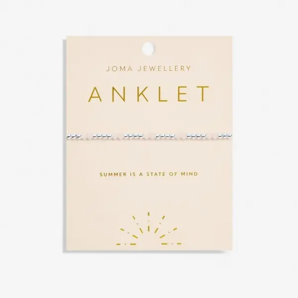 Image of Anklet Rose Quartz Silver Plated Anklet 23cm Stretch Anklet 6939