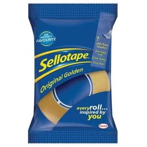 Image of Sellotape Golden Tape Retail 18mm x 25m Pack of 8