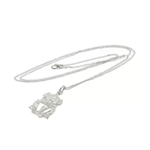 Image of Liverpool FC Sterling Silver Crest Pendant And Chain (One Size) (Silver)