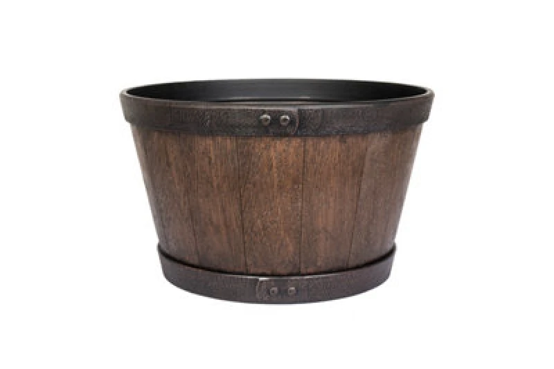 Image of Apta Oban Dark Oak Whiskey Plant Barrel 39cm, Brown 90512DO