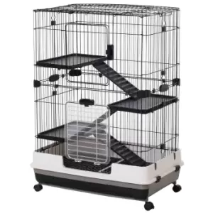 Image of Pawhut Small Animal Cage Hutch For Rabbit - Pet Minks - Chinchillas - Black