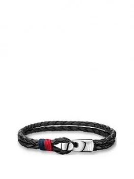 Image of Tommy Hilfiger Leather Bracelet - Black