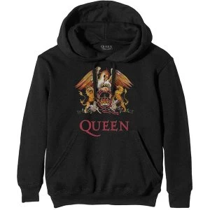 Image of Queen - Classic Crest Mens Large Pullover Hoodie - Black