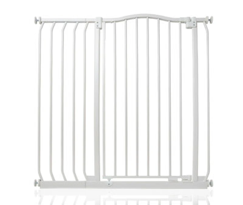 Image of Safetots Extra Tall Curved Top Safety Gate, 98Cm - 107Cm, Matt White, Extra Tall 100Cm In Height, Pressure Fit Stair Gate