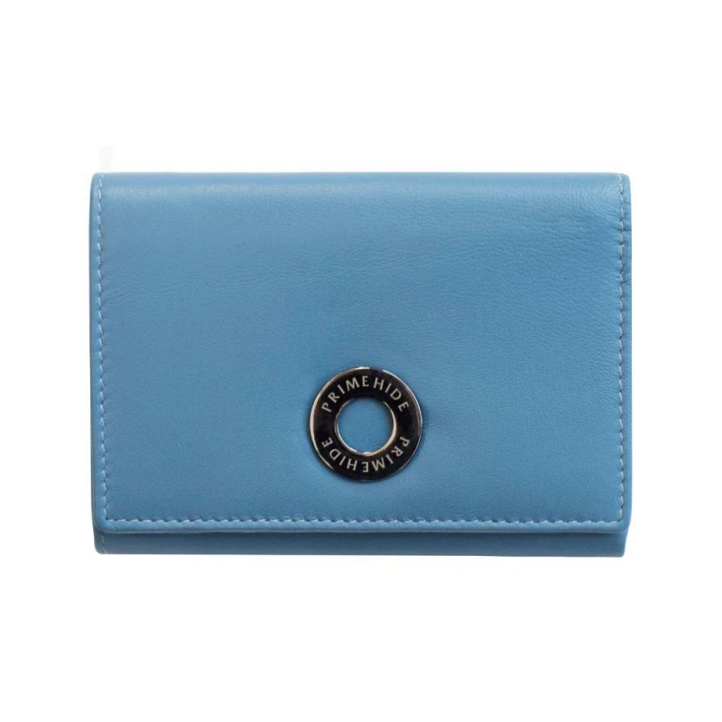 Image of PRIMEHIDE 'Flavia' Leather Clip Frame Purse Blue