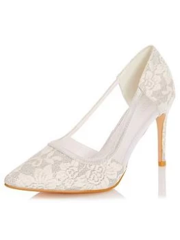 Image of Quiz Bridal White Lace Mesh Courts - 3