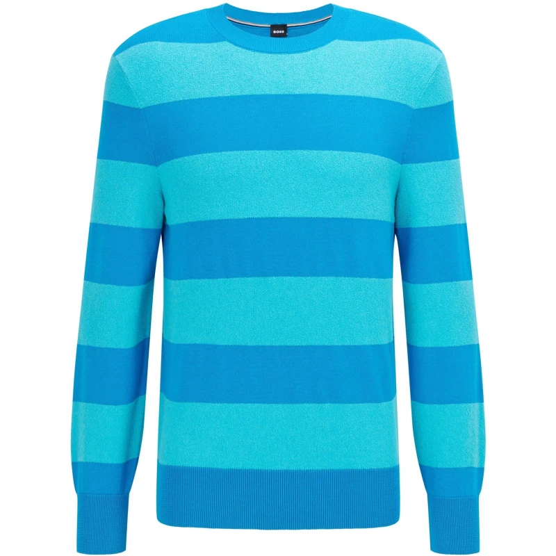 Image of Boss Mens Eromeo Crew Sweater Bright Blue male 2XL