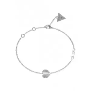 Image of Lovely Guess Plain Pave Heart Charm Bracelet UBB03036RHL