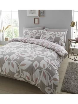 Image of Catherine Lansfield Catherine Lansfield Inga Leaf Duvet Set - Sb