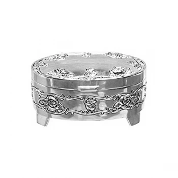 Image of Sophia Oval Silverplated Trinket Box - Antique Rose