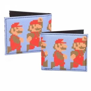 Image of Nintendo Super Mario Bros. Pixelated Running and Jumping Mario Bi-fold Wallet