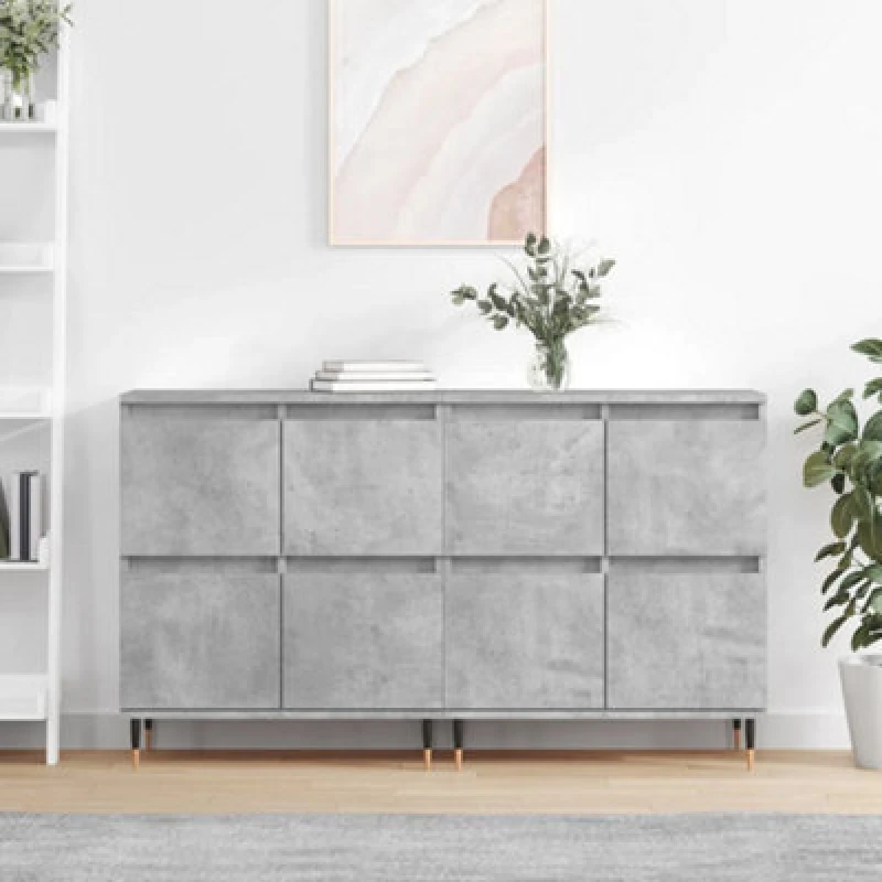 Image of Vidaxl Sideboards 2 Pcs Concrete Grey Engineered Wood
