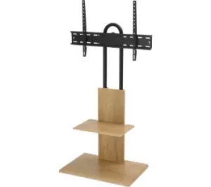 Image of TTAP FS-2-OAK 640 mm TV Stand with Bracket - Black & Oak, Black,Brown