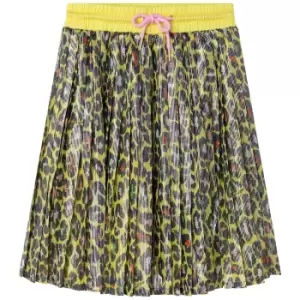 Image of Little Marc Jacobs Girls Pleated Drawstring Waist Skirt In Yellow - Size 10 Years