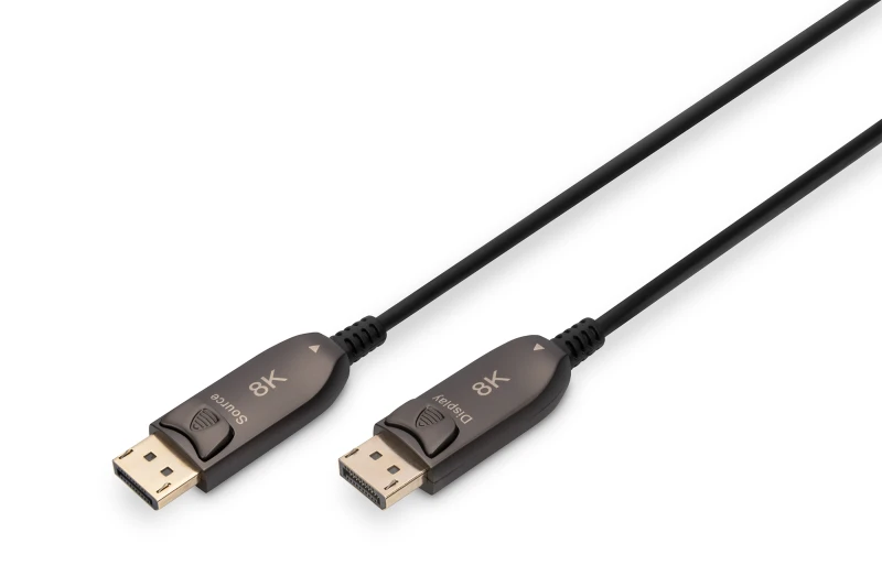 Image of Digitus DisplayPort AOC Hybrid Fiber Optic Cable. Ultra HD 8K. 20 m