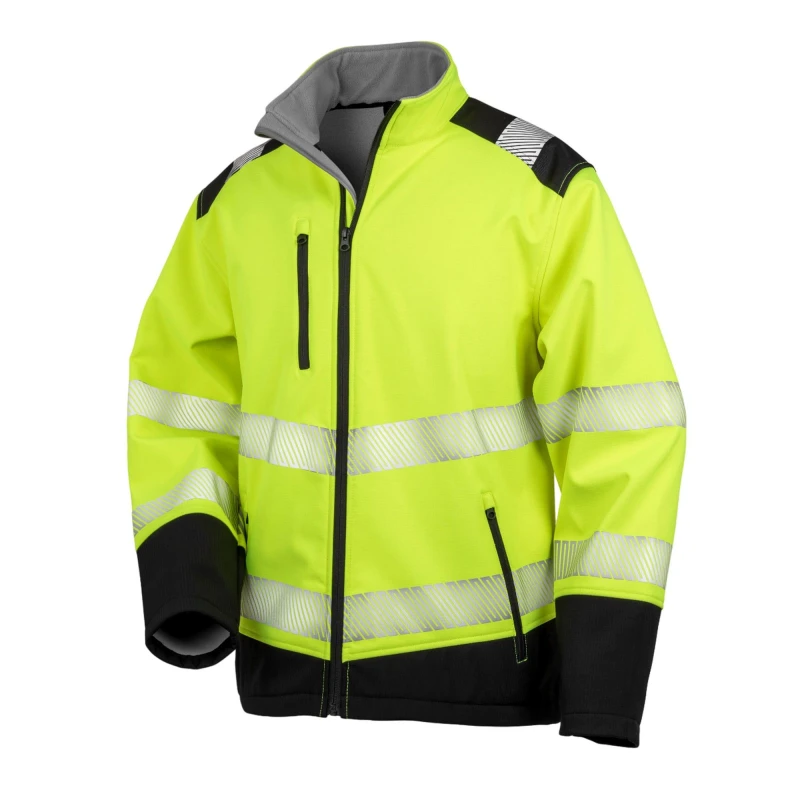 Image of SAFE-GUARD by Result Mens Ripstop Safety Soft Shell Jacket in Yellow Size: Medium Yellow Male M