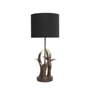Image of Caribou Antler Table Lamp with Black Reni Shade