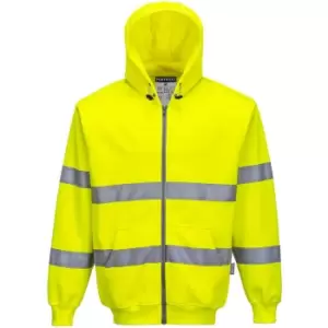 Image of Portwest Zip Front Class 3 Hi Vis Hoodie Yellow M