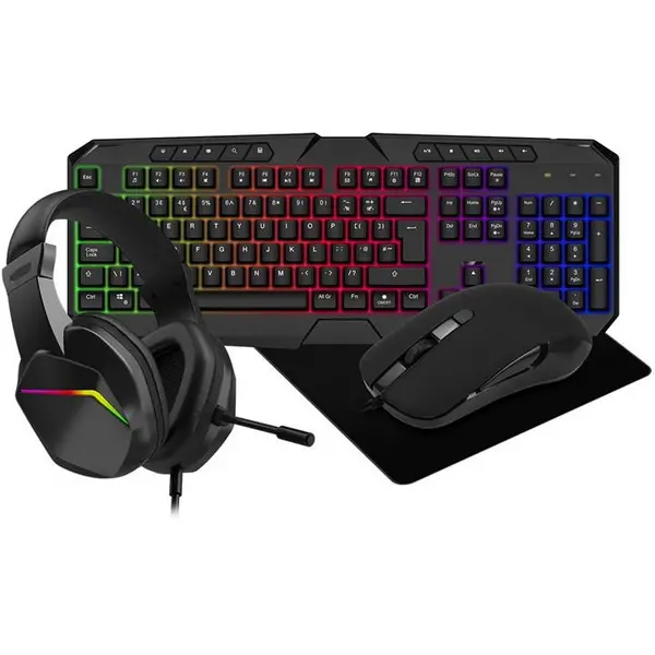 Image of Other Raptor 4-in-1 PC Computer Gaming LED Combo Pack - Black One Size