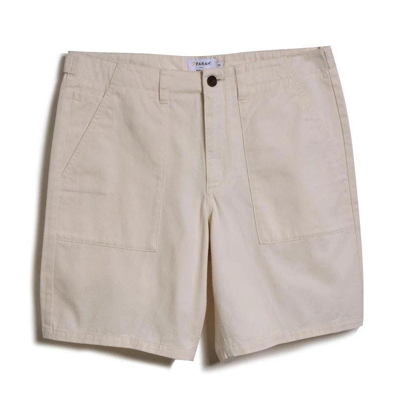 Image of Farah Sepel Shorts Mens - Cream Cream 28 R
