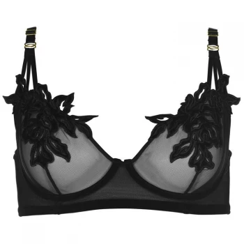 Image of Ann Summers Embroidered No Padded Bra - Black
