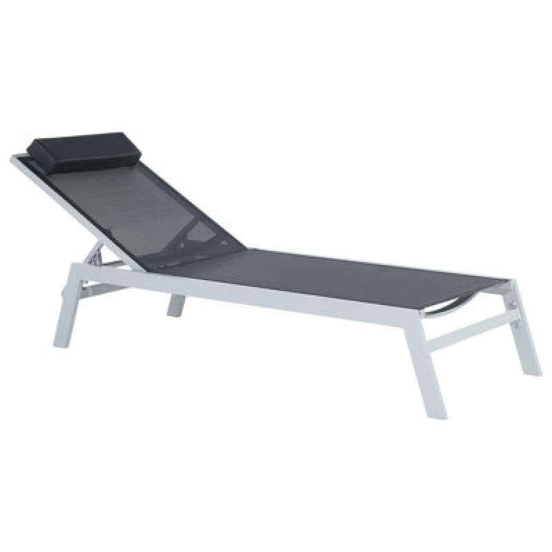 Image of Beliani Sun Lounger Catania Reclining Metal Black