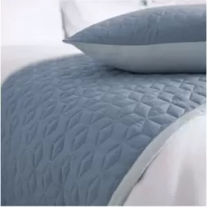 Image of Belledorm Panama Quilted Bed Runner (One Size) (Duck Egg/Storm)