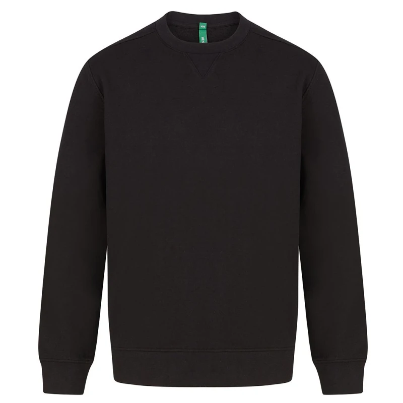Image of Henbury Mens Plain Sweatshirt in Black Size: XS Black Male XS