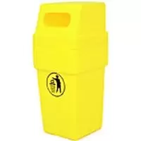 Image of SLINGSBY Waste Bin 394137 114 L Yellow 99 x 43.2 x 99 cm