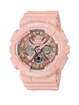 Image of Casio Casio Baby G Rose Gold Chronograph Dial Pink Resin Strap Ladies Watch
