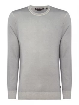 Image of Mens Michael Kors Merino Overwashed Knitwear Jumper Grey