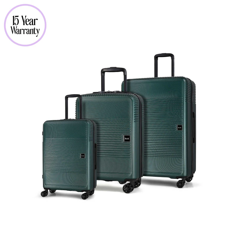 Image of Rock Lincon 8 Wheel Hardshell Suitcase Medium Green