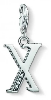 Image of Thomas Sabo Letter X Pendant Sterling Silver Blackened Jewellery