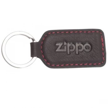 Image of Zippo Mocha Leather Keyring (6.5 x 2 x 0.5cm)