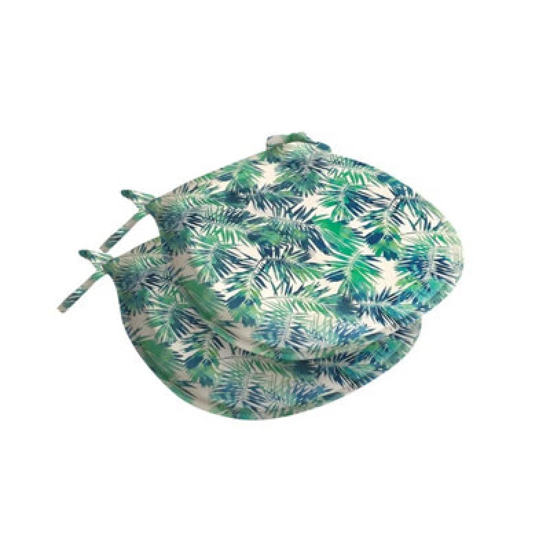 Image of Luxury Living Set Of 2 Outdoor Water-Repellent Garden Seat Pads Green/blue/white