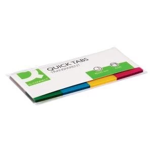 Image of Q-Connect Quick Tabs 25 x 45mm Transparent Assorted Pack of 200