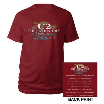 Image of U2 - Joshua Tree 2017 Unisex Medium T-Shirt - Red