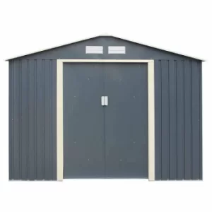 Image of Rowlinson Trentvale Metal Apex Shed 8ft x 6ft, Light Grey