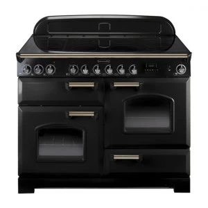 Image of Rangemaster CDL110ECBL-B Classic Deluxe 110cm Ceramic Range Cooker Black-Brass