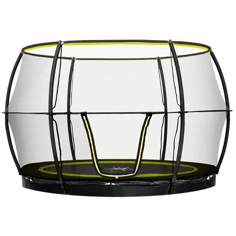 Image of OutdoorToys Base Jump Inground Garden Trampoline with Halo ll Enclosure - 10ft in Black Unisex